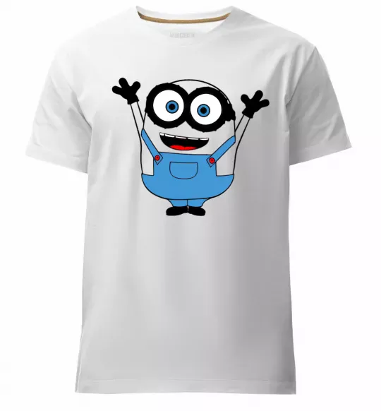 Чоловіча преміум футболка Радісний міньйон Білий фото
