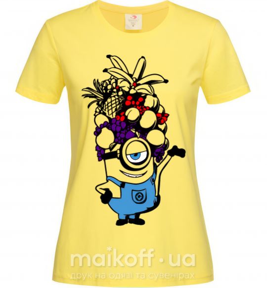 Жіноча футболка Миньон с фруктами Лимонний фото