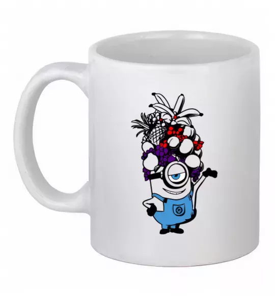 Чашка керамическая Міньйон з фруктами Белый фото