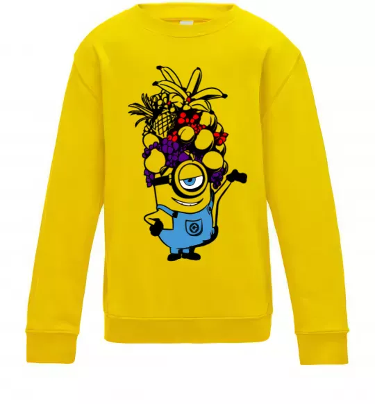Детский Свитшот Міньйон з фруктами Солнечно желтый фото