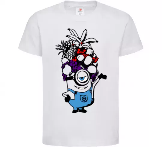 Детская футболка Міньйон з фруктами Белый фото