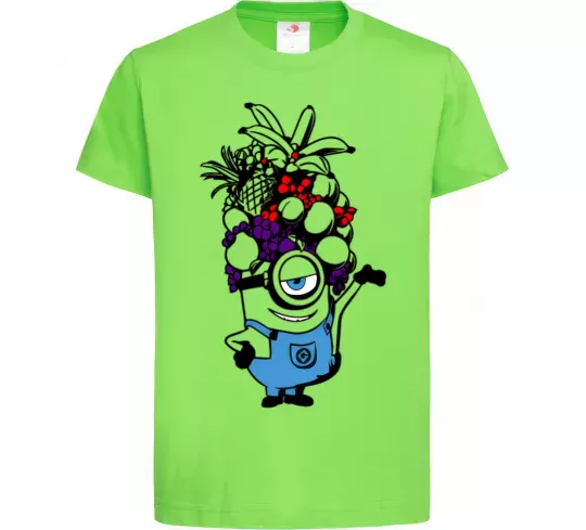Детская футболка Міньйон з фруктами Лаймовый фото