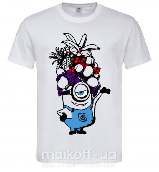 Чоловіча футболка Миньон с фруктами Білий фото