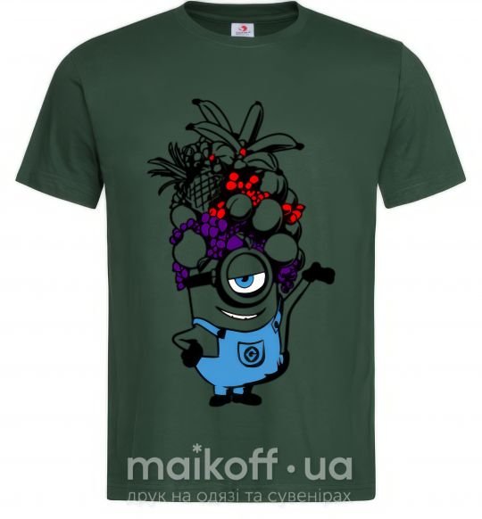 Мужская футболка Миньон с фруктами Темно-зеленый фото