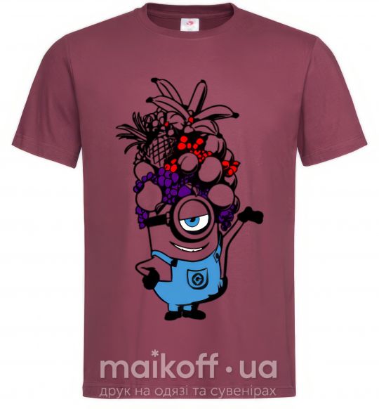 Чоловіча футболка Миньон с фруктами Бордовий фото