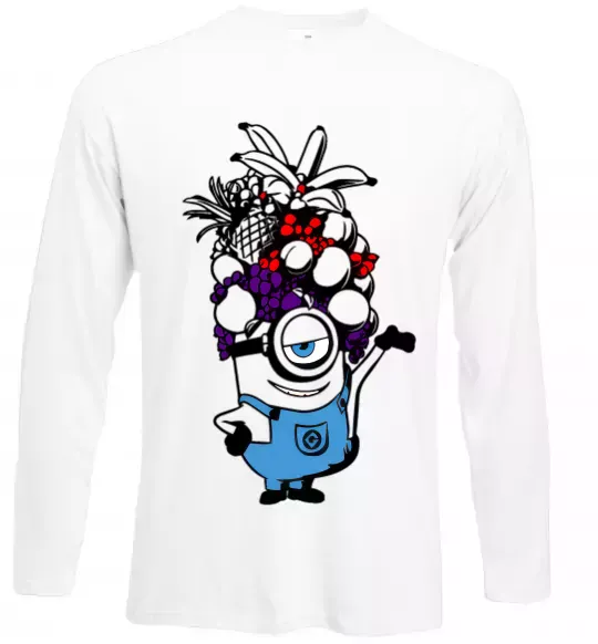 Лонгслів Міньйон з фруктами Білий фото