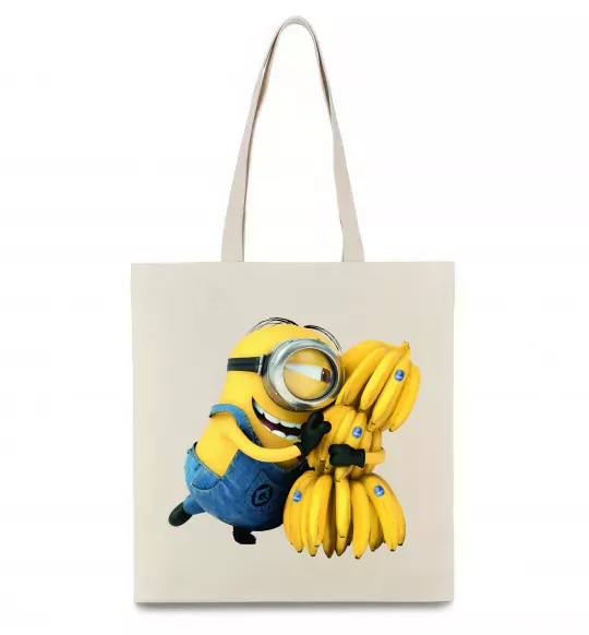 Эко-сумка Міньйон та багато бананів Бежевый фото