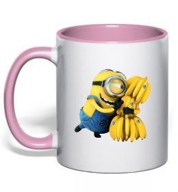 Чашка с цветной ручкой Міньйон та багато бананів Чашка с цветной ручкой Міньйон та багато бананів