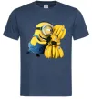 Чоловіча футболка Міньйон та багато бананів Темно-синій фото