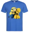 Чоловіча футболка Міньйон та багато бананів Яскраво-синій фото