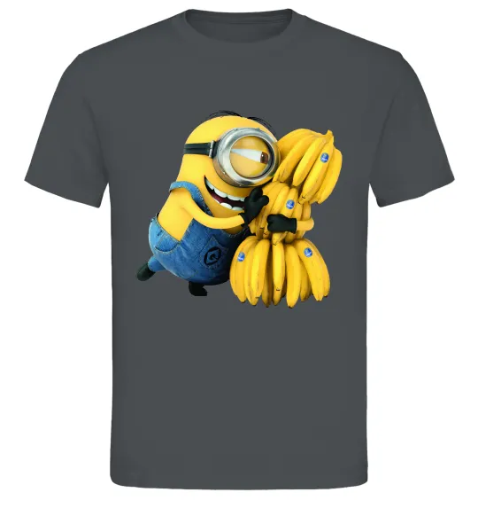 Чоловіча футболка Міньйон та багато бананів Графіт фото