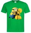 Чоловіча футболка Міньйон та багато бананів Зелений фото