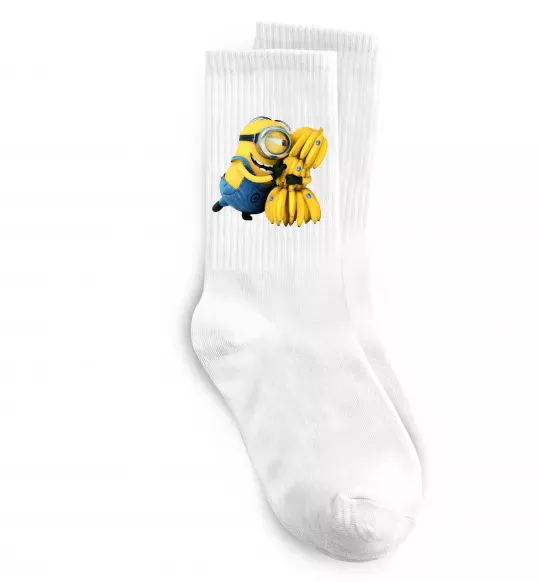 Носки Міньйон та багато бананів Белый фото