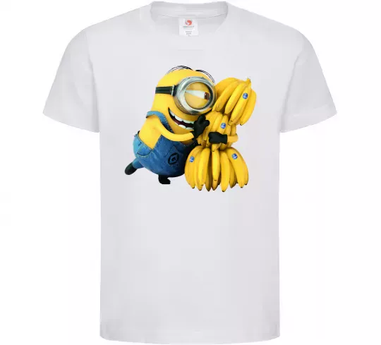 Детская футболка Міньйон та багато бананів Белый фото