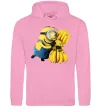 Жіноча толстовка (худі) Міньйон та багато бананів Рожевий Жіноча толстовка (худі) Міньйон та багато бананів Рожевий фото