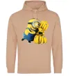 Женская толстовка (худи) Міньйон та багато бананів Песочный фото