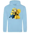 Жіноча толстовка (худі) Міньйон та багато бананів Блакитний Жіноча толстовка (худі) Міньйон та багато бананів Блакитний фото