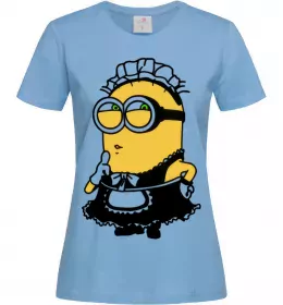 Жіноча футболка Міньйон покоївка Блакитний фото