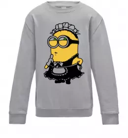 Детский Свитшот Міньйон покоївка Серый меланж фото