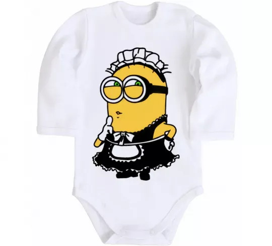 Детский боди Міньйон покоївка Белый фото