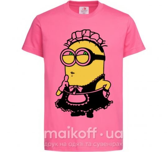 Детская футболка Миньон горничная Ярко-розовый фото