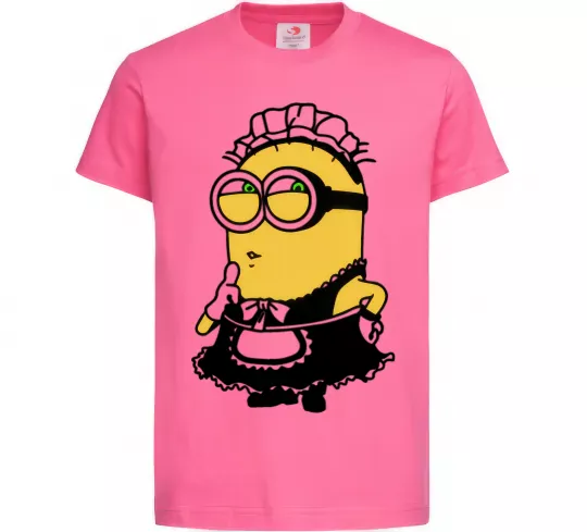 Детская футболка Міньйон покоївка Ярко-розовый фото