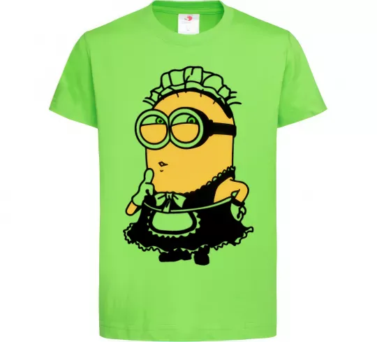 Детская футболка Міньйон покоївка Лаймовый фото