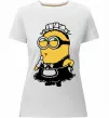 Женская премиум футболка Міньйон покоївка Белый фото