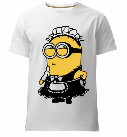 Чоловіча преміум футболка Міньйон покоївка Білий фото