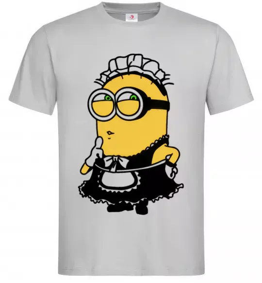 Чоловіча футболка Міньйон покоївка Сірий фото