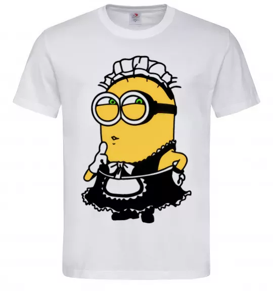 Чоловіча футболка Міньйон покоївка Білий фото