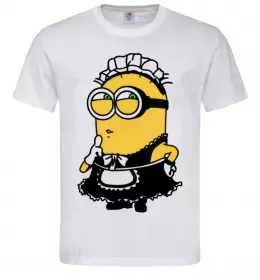 Чоловіча футболка Міньйон покоївка Білий фото