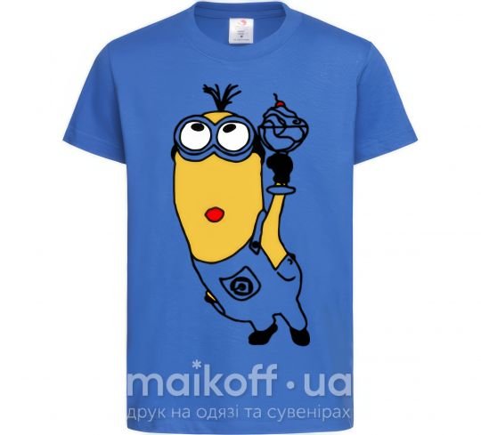 Детская футболка Миньон с моржо Ярко-синий фото