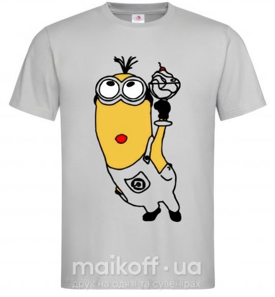 Чоловіча футболка Миньон с моржо Сірий фото