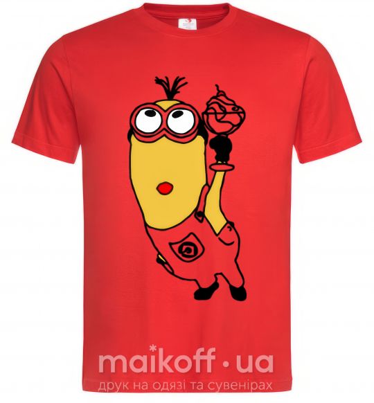 Мужская футболка Миньон с моржо Красный фото