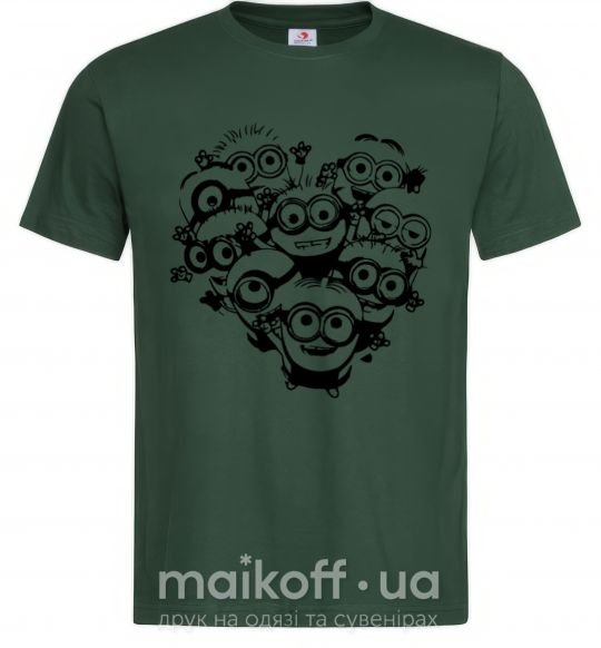 Чоловіча футболка Миньоны сердечко Темно-зелений фото