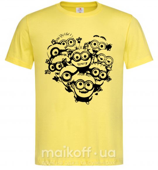 Мужская футболка Миньоны сердечко Лимонный фото