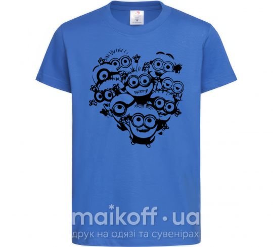 Дитяча футболка Миньоны сердечко Яскраво-синій фото