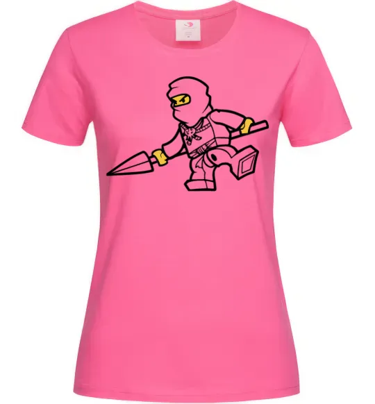 Жіноча футболка Ніндзя зі списом Яскраво-рожевий фото