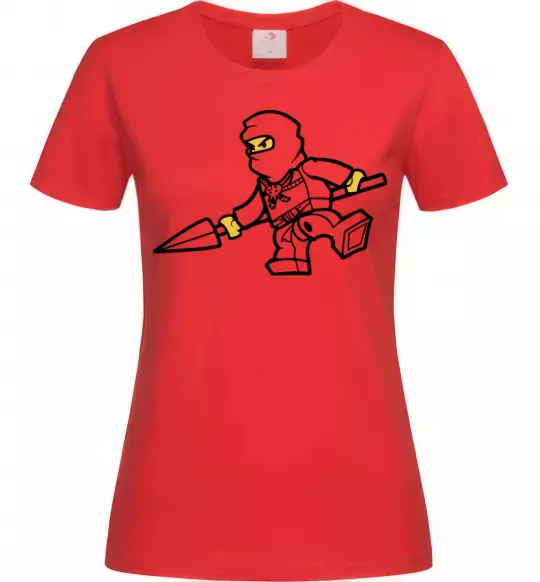 Жіноча футболка Ніндзя зі списом Червоний фото