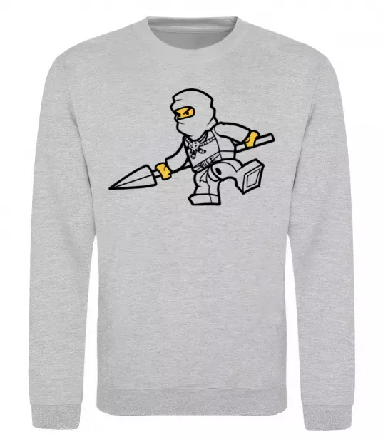 Свитшот Ніндзя зі списом Серый меланж фото