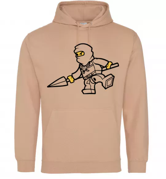 Чоловіча толстовка (худі) Ніндзя зі списом Пісочний фото