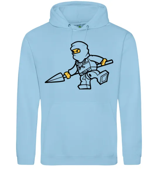 Чоловіча толстовка (худі) Ніндзя зі списом Блакитний фото