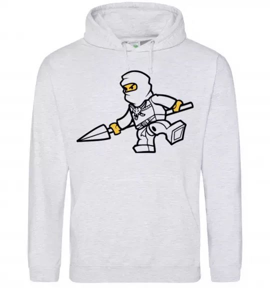 Женская толстовка (худи) Ніндзя зі списом Серый меланж фото