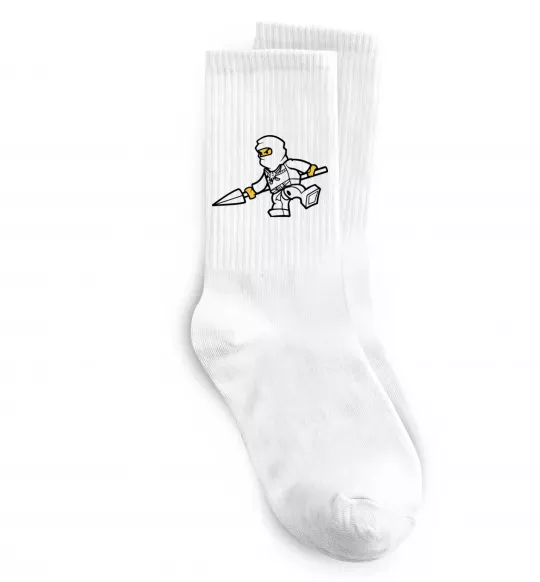 Шкарпетки Ніндзя зі списом Білий фото
