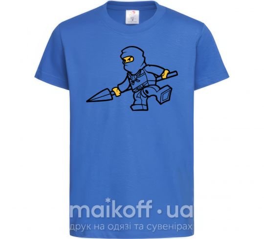 Дитяча футболка Ниндзя с копьем Яскраво-синій фото