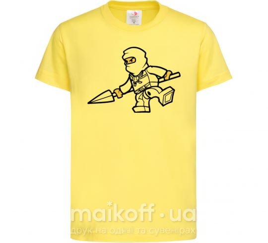 Дитяча футболка Ниндзя с копьем Лимонний фото