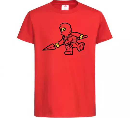 Дитяча футболка Ніндзя зі списом Червоний фото