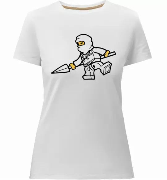 Женская премиум футболка Ніндзя зі списом Белый фото