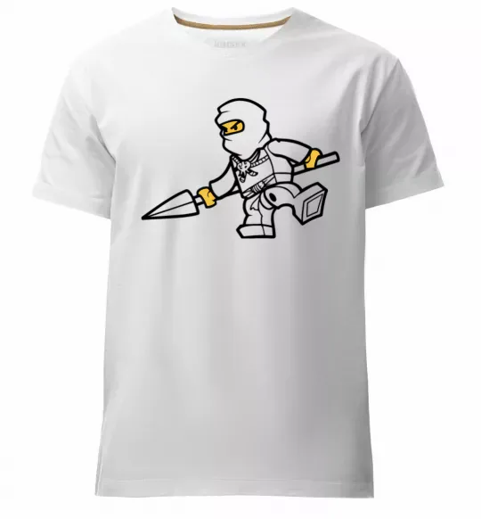 Чоловіча преміум футболка Ніндзя зі списом Білий фото